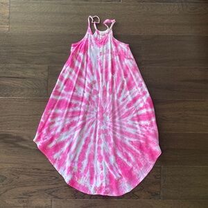 Girls tie dye flowey midi dress